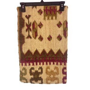 Unbranded VTG Handwoven Wool Kilim Rug Pillow Cover Geometric 18" X 12"